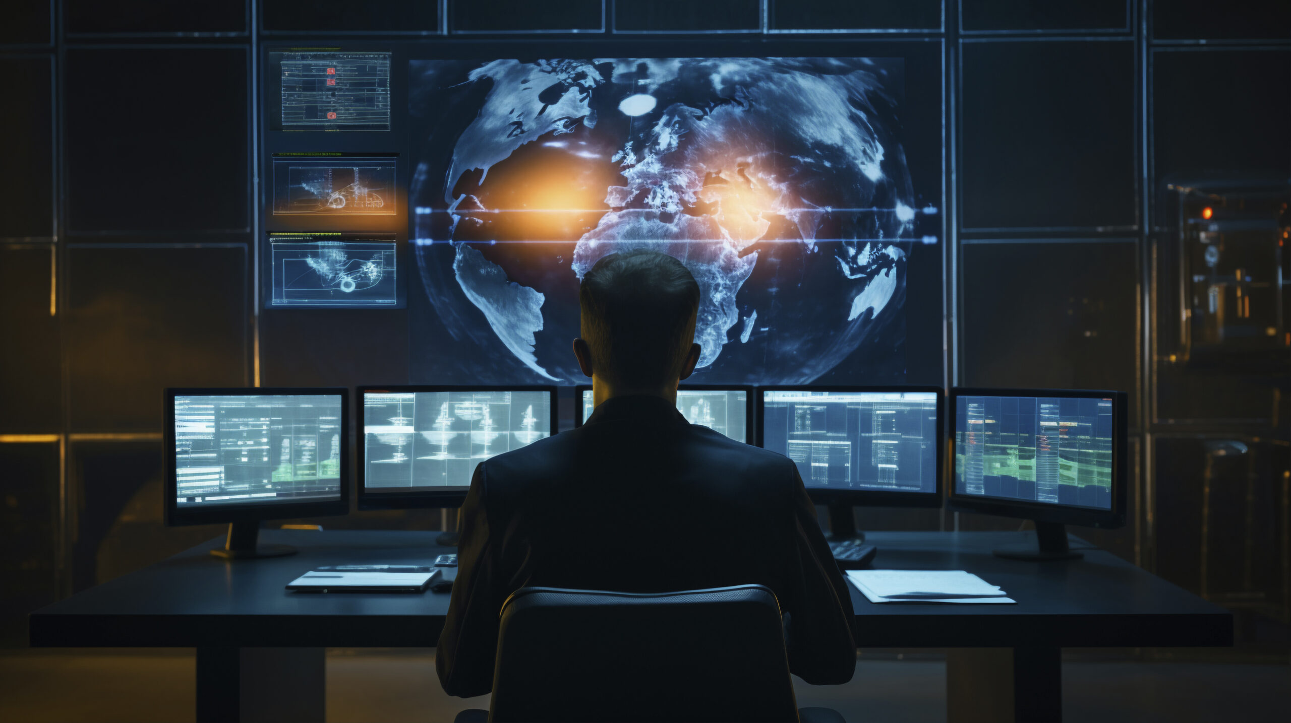 DoD cybersecurity compliance analyst monitoring CMMC, DFARS, and NIST SP 800-171 security systems